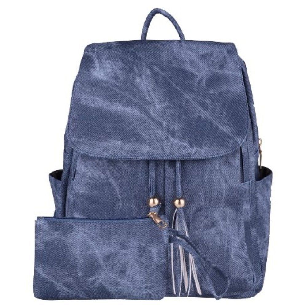 CML Cute Casual Leather Backpack-Blue